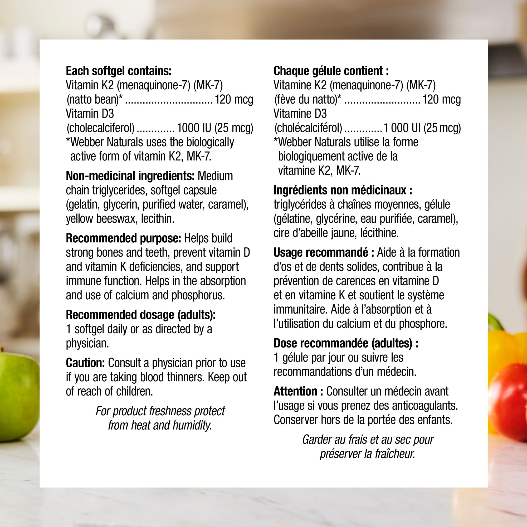 Vitamin K2&D3 120mcg/1000iu (60 softgels) - Image 4