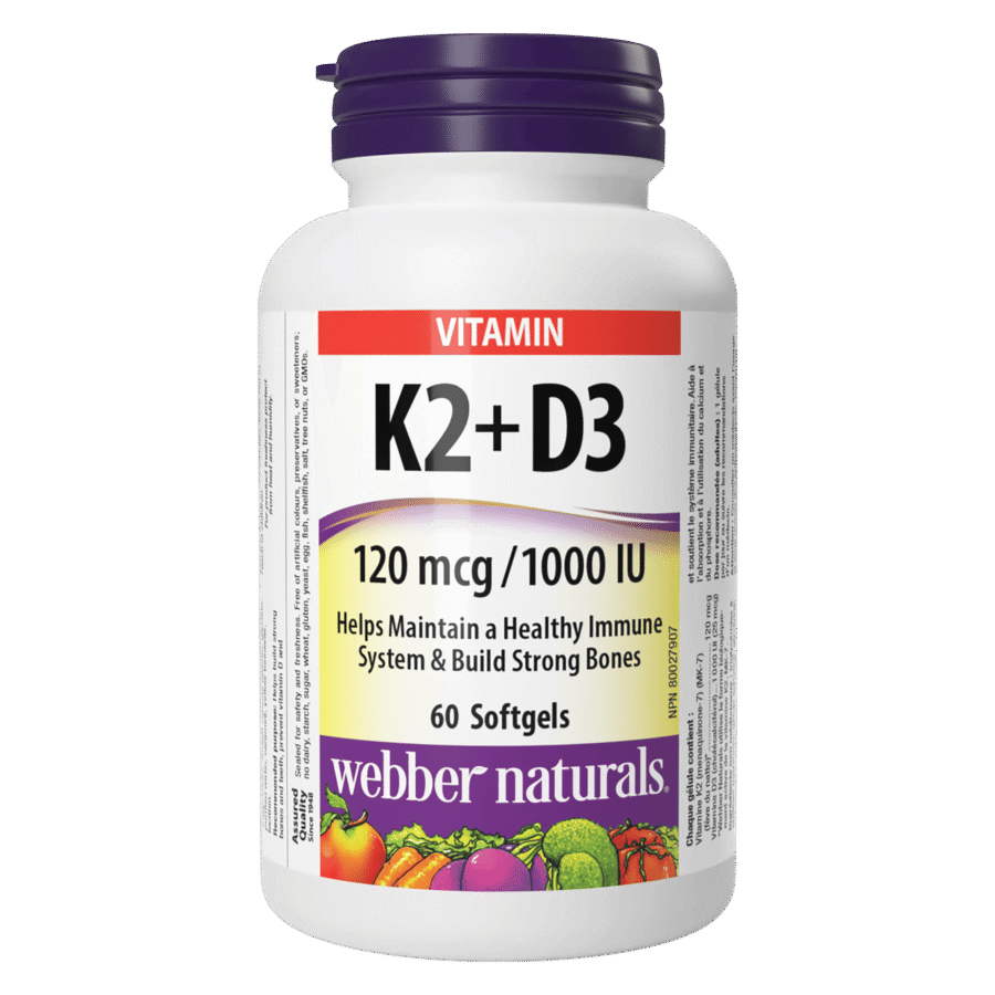 Vitamin K2&D3 120mcg/1000iu (60 softgels)