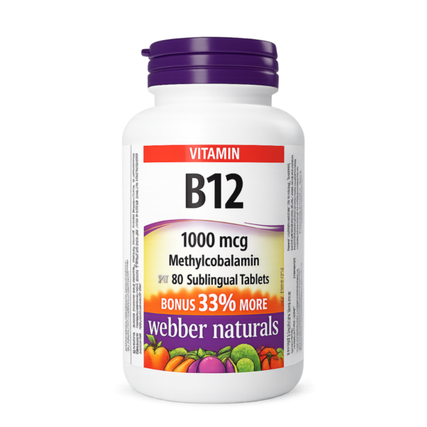 Vitamin B12 1000 mcg (80 Sublingual Tablets)