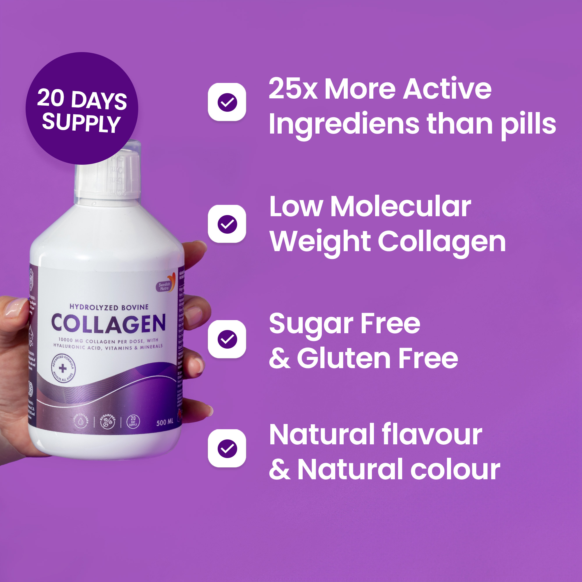 Collagen Bovine Pure Peptide 10000 mg (500 ml) - Image 4