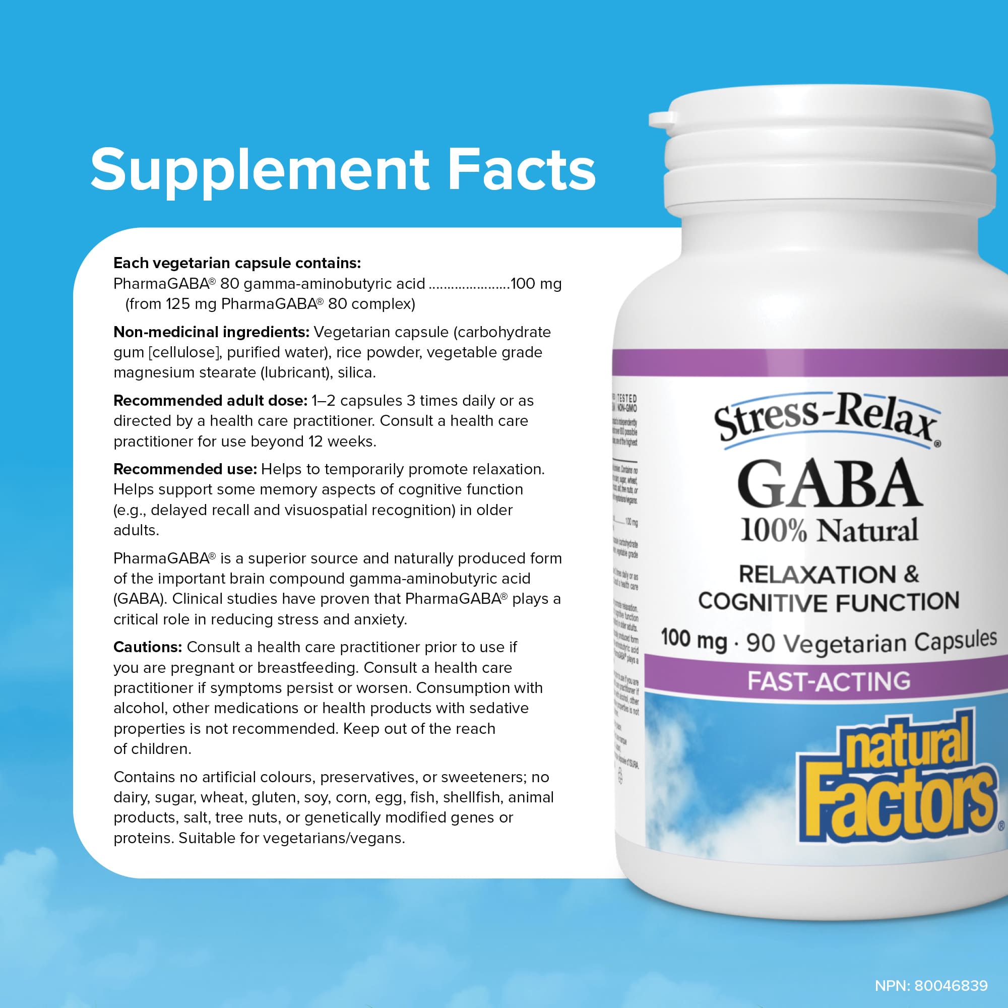 Stress-Relax GABA 100 mg – 90 Kapsula Vegjetariane - Image 3