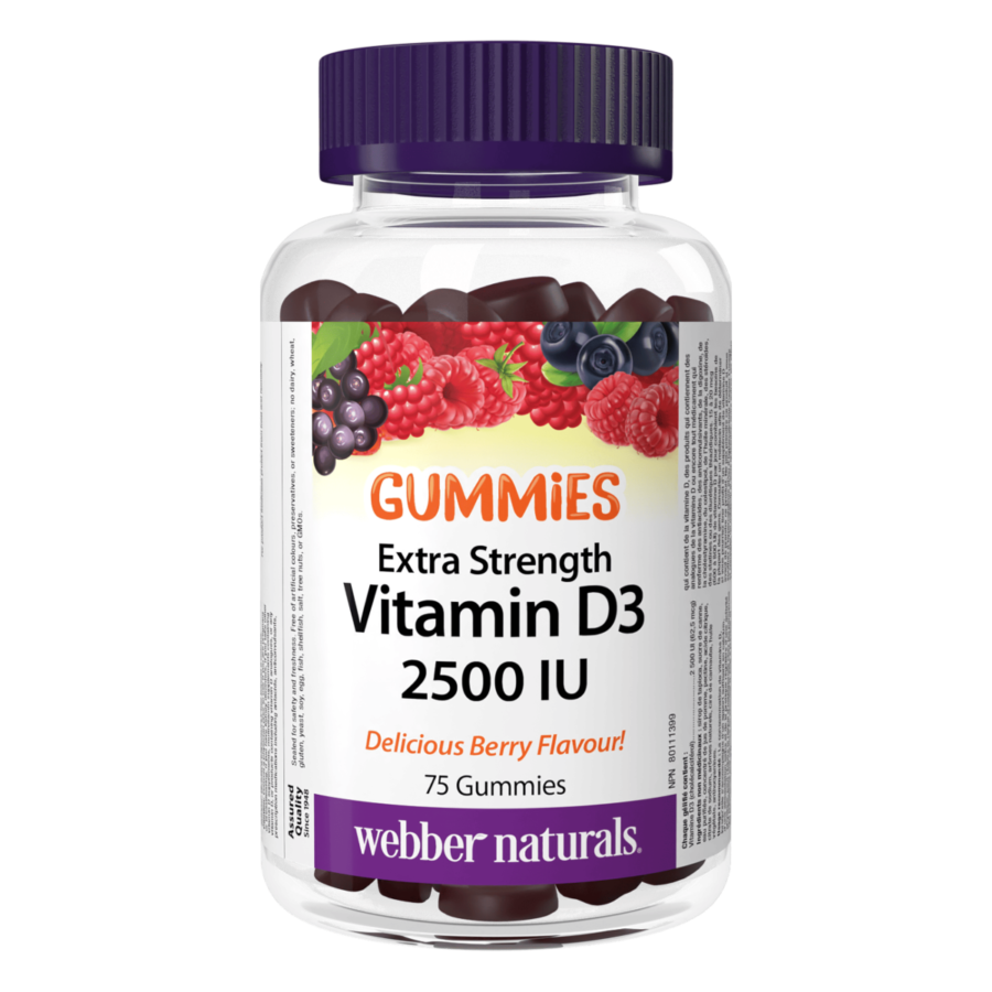 Webber Naturals Vitamin D3 2500 IU Gummies 75 copë