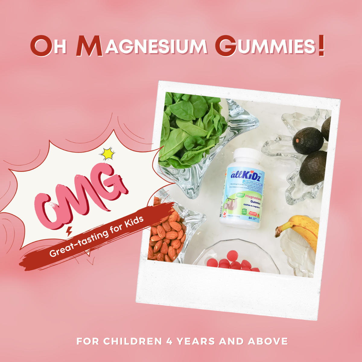 AllKidz Magnesium Gummy (80 gummies) - Magnez per femije - Image 4