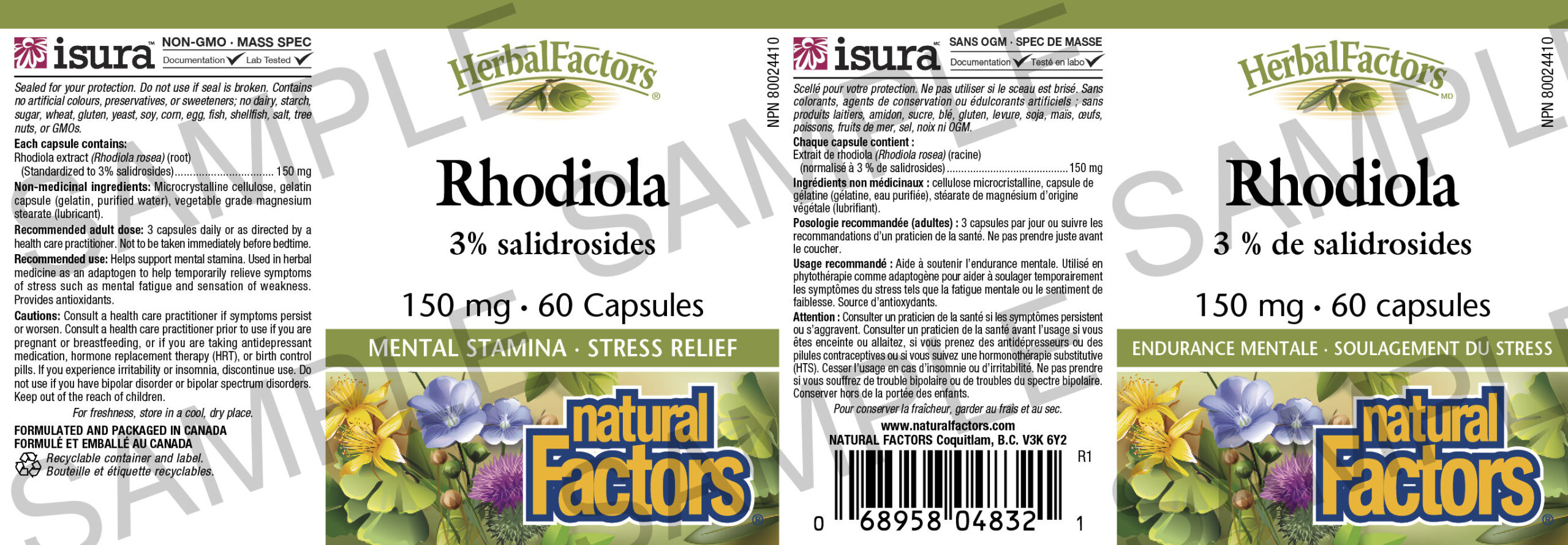 Natural Factors Rhodiola 150 mg – 3% Salidrosides | 60 Kapsula