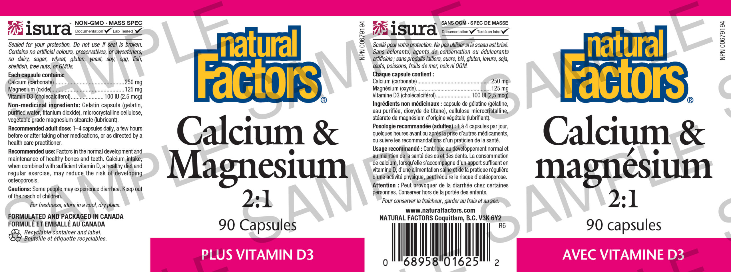 Natural Factors Calcium Magnesium 2:1 Plus Vitamin D3